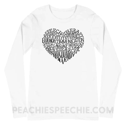 Speech Heart Premium Long Sleeve - White / S - T-Shirts & Tops peachiespeechie.com