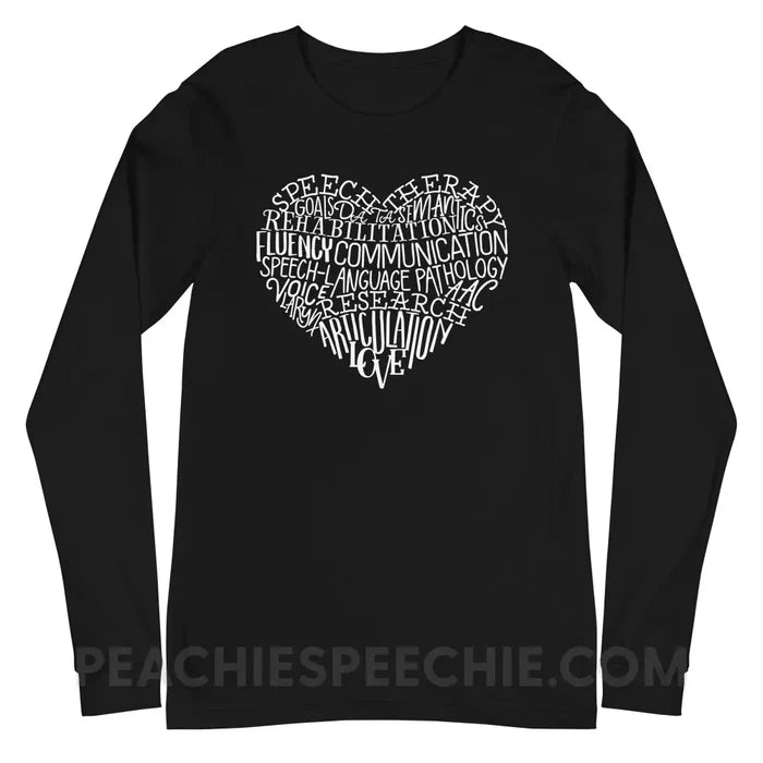 Speech Heart Premium Long Sleeve - Black / S - T-Shirts & Tops peachiespeechie.com