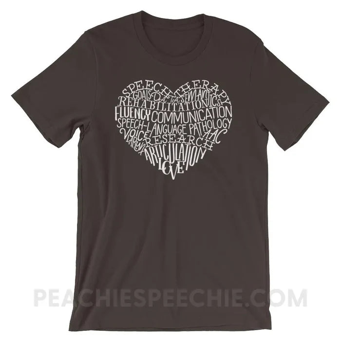 Speech Heart Premium Soft Tee - Brown / S - T-Shirts & Tops peachiespeechie.com