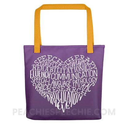 Speech Heart Tote Bag - Yellow - Bags peachiespeechie.com