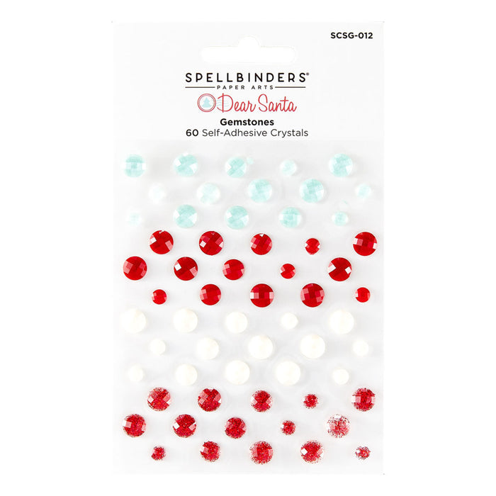 Spellbinders - Gemstones - Dear Santa. Includes 60 self-adhesive gemstones. Available at Embellish Away in Bowmanville Ontario Canada.