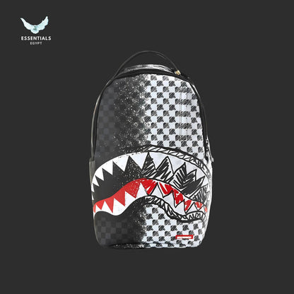 Sprayground Backpack – Black & White Checker Shark - ESSENTIALS EGYPT