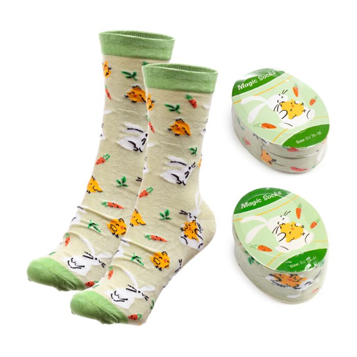 springtime magic socks displayed unpacked showing full patterned sock appearance