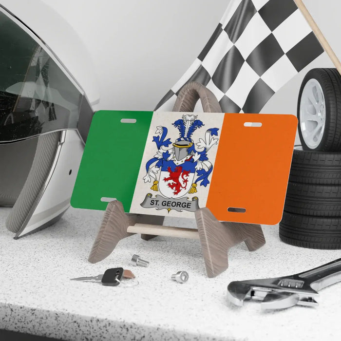 St. George family crest Irish flag novelty license plate