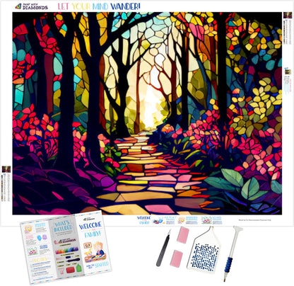 Stained Glass Woodland Path
