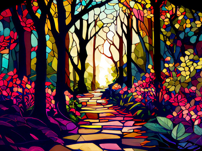 Stained Glass Woodland Path