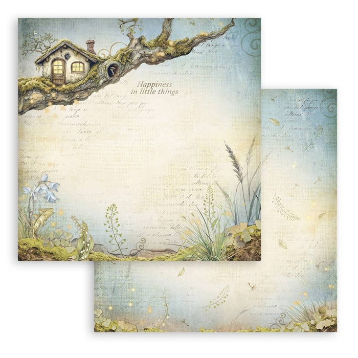 Stamperia - 12"X12" - Paper Pad - Hidden Grove. Includes 10 double faced sheets. Available at Embellish Away located in Bowmanville Ontario Canada.
