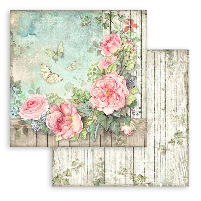 Stamperia - 12"X12" - Paper Pad - House of Roses. Includes 10 double faced sheets. Available at Embellish Away located in Bowmanville Ontario Canada.