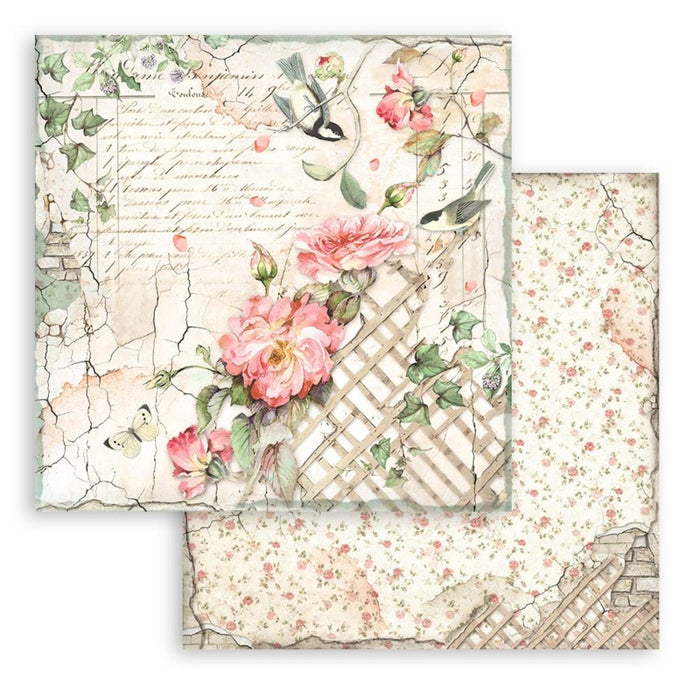 Stamperia - 12"X12" - Paper Pad - House of Roses. Includes 10 double faced sheets. Available at Embellish Away located in Bowmanville Ontario Canada.