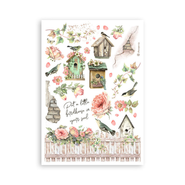 Stamperia - A5 Washi Pad - House of Roses. Includes 8 sheets. Available at Embellish Away located in Bowmanville Ontario Canada.