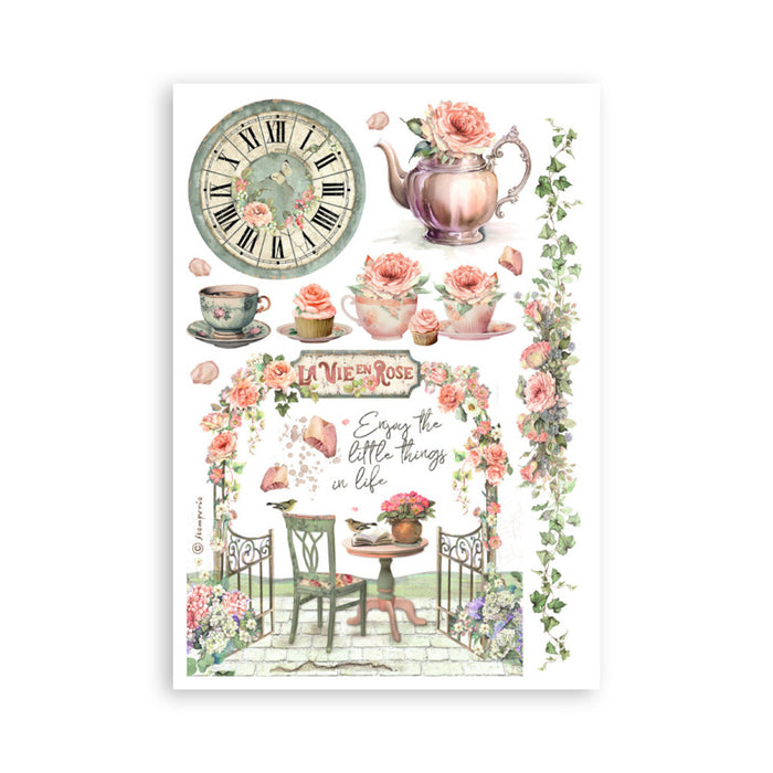 Stamperia - A5 Washi Pad - House of Roses. Includes 8 sheets. Available at Embellish Away located in Bowmanville Ontario Canada.