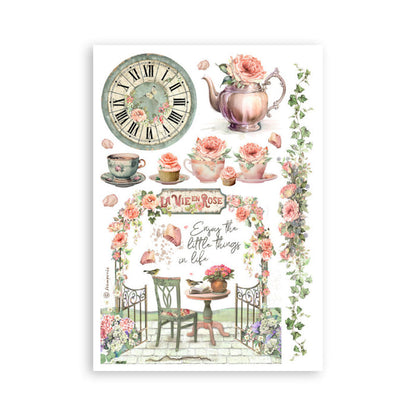 Stamperia - A5 Washi Pad - House of Roses. Includes 8 sheets. Available at Embellish Away located in Bowmanville Ontario Canada.