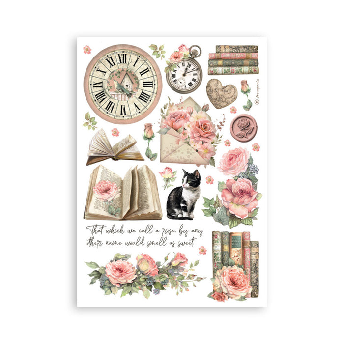 Stamperia - A5 Washi Pad - House of Roses. Includes 8 sheets. Available at Embellish Away located in Bowmanville Ontario Canada.