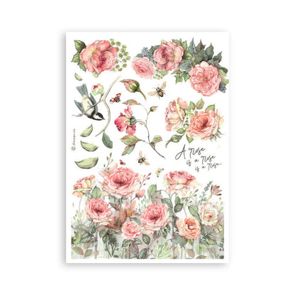 Stamperia - A5 Washi Pad - House of Roses. Includes 8 sheets. Available at Embellish Away located in Bowmanville Ontario Canada.
