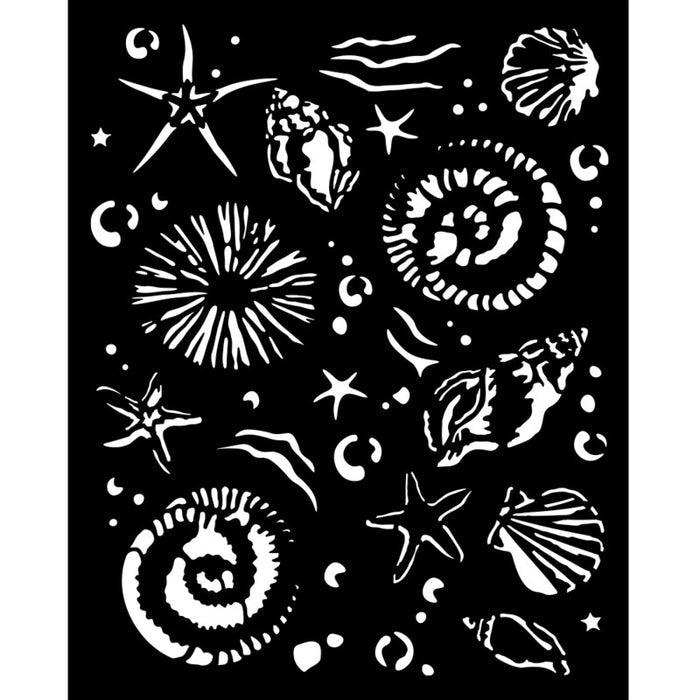 Stamperia - Stencil Selection - Silent Sea (8pc). Available at Embellish Away located in Bowmanville Ontario Canada.