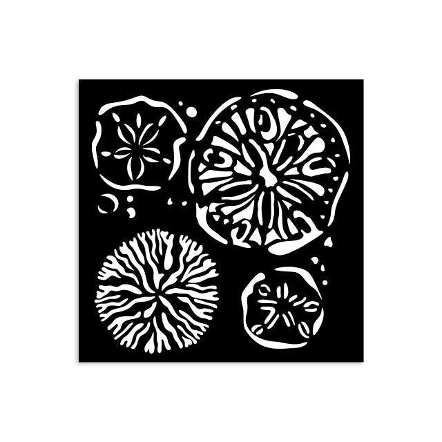 Stamperia - Stencil Selection - Silent Sea (8pc). Available at Embellish Away located in Bowmanville Ontario Canada.