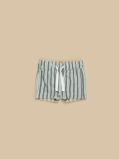 Stripe Reversible Short - Light Spruce + Amber Stripe