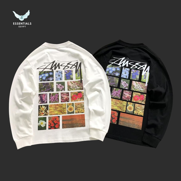 Stussy Flower Grid Pigment Dyed Long-Sleeve Tee