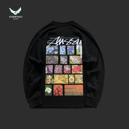 Stussy Flower Grid Pigment Dyed Long-Sleeve Tee