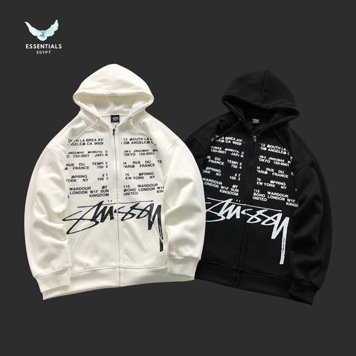 Stussy Locations Zip-Up hoodie