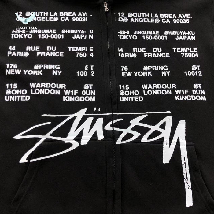 Stussy Locations Zip-Up hoodie