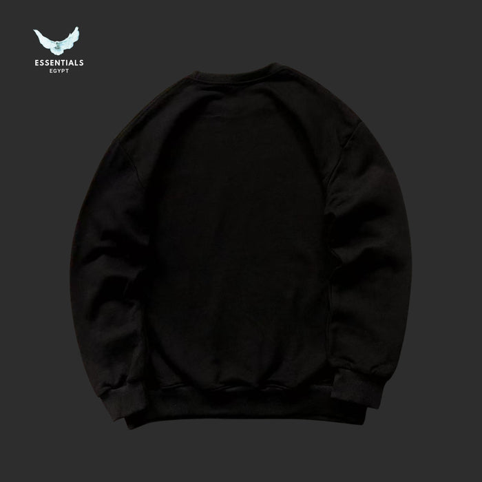Stussy spellout crewneck sweatshirt in black with white chest print back
