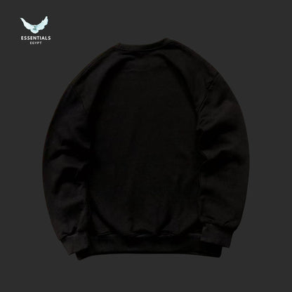 Stussy spellout crewneck sweatshirt in black with white chest print back