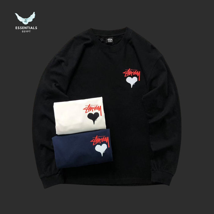 Stussy Stock Heart sweatshirt with signature heart logo and relaxed fit