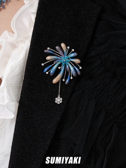 SUMIYAKI Fireworks Collection Unique Handmade Brooch T4742