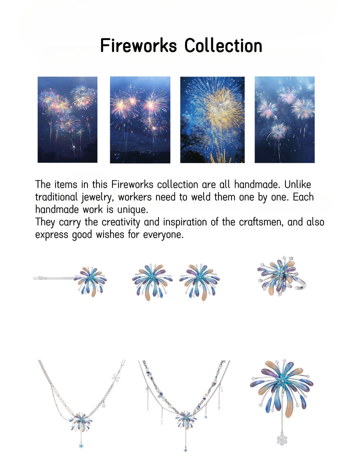 SUMIYAKI Fireworks Collection Unique Handmade Brooch T4742