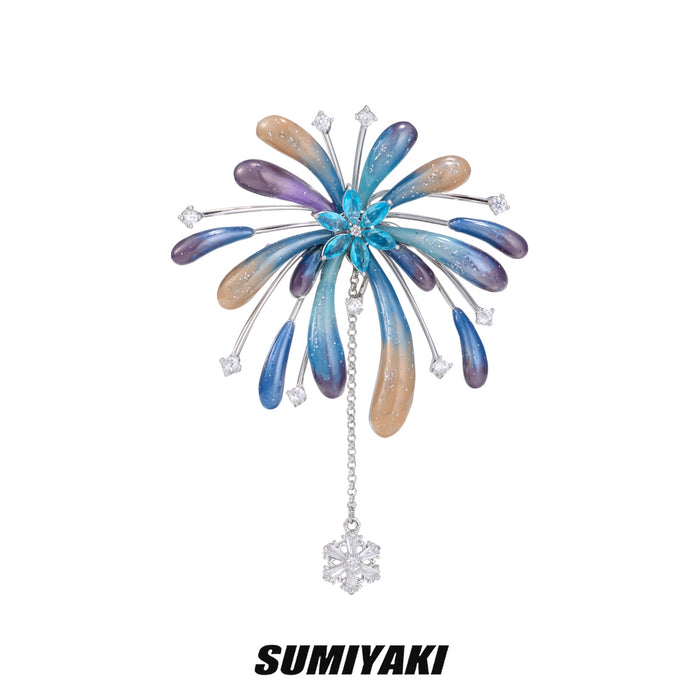 SUMIYAKI Fireworks Collection Unique Handmade Brooch T4742