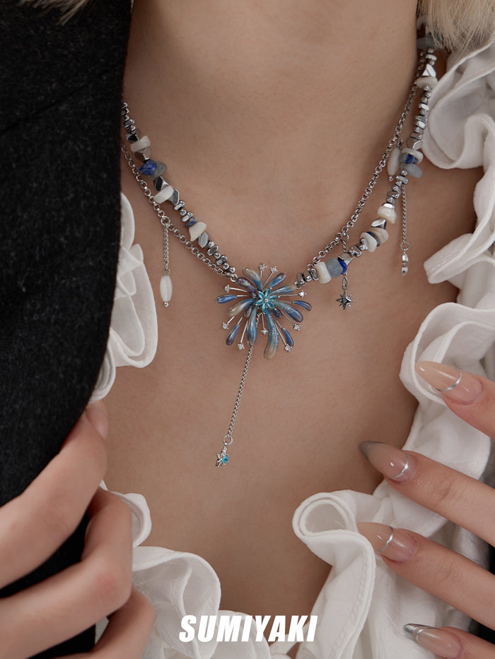 SUMIYAKI Fireworks Collection Unique Handmade Choker Necklace T4743