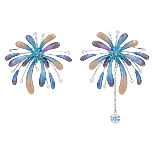 SUMIYAKI Fireworks Collection Unique Handmade Clip-on Earrings T4745