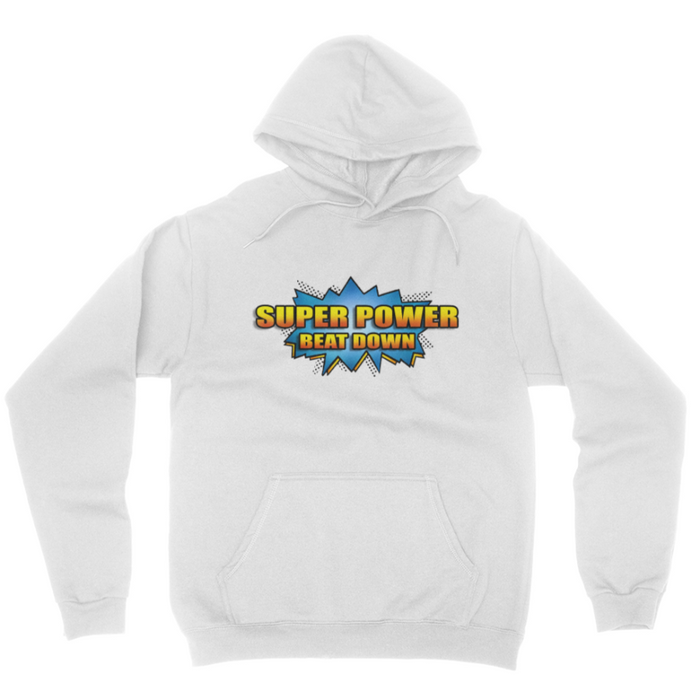 Super Power Beat Down - Unisex Pullover Hoodie White