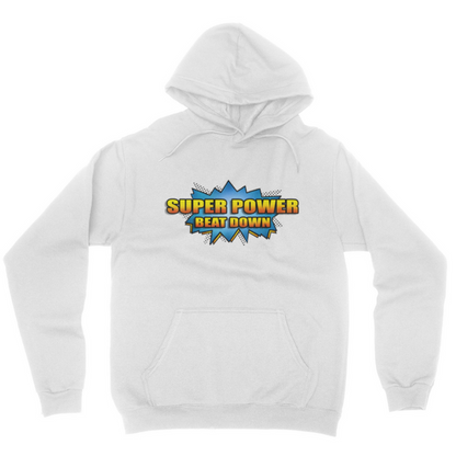 Super Power Beat Down - Unisex Pullover Hoodie White