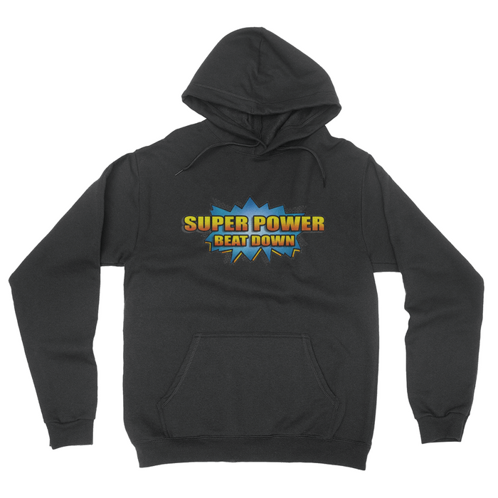 Super Power Beat Down - Unisex Pullover Hoodie Black