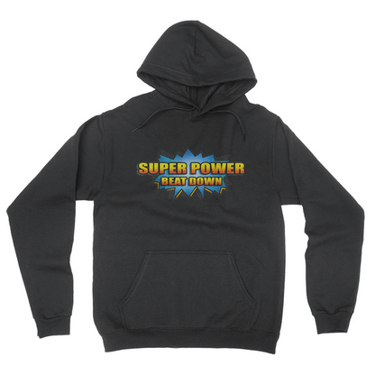 Super Power Beat Down - Unisex Pullover Hoodie Black