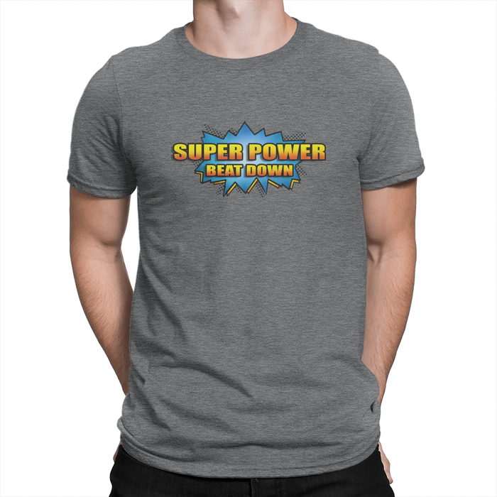 Super Power Beat Down - Unisex T-Shirt Dark Grey Heather