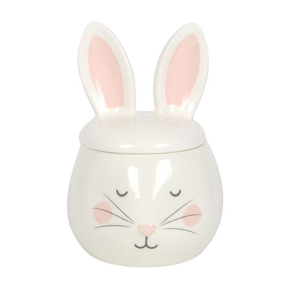 ceramic bunny oil burner shown against clean background highlighting playful shape