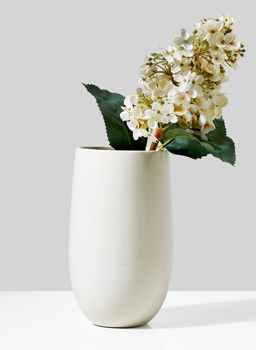 Tall White Porcelain U Vase