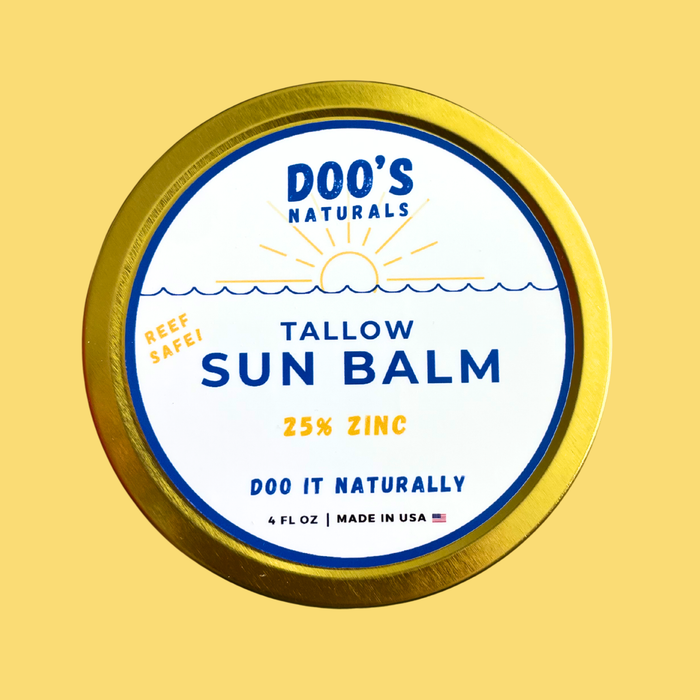 Tallow & Zinc Sun Balm — Reef Safe Mineral Sunscreen | Non-Nano Zinc | SPF ~40 | Kids Safe | Doo's Naturals