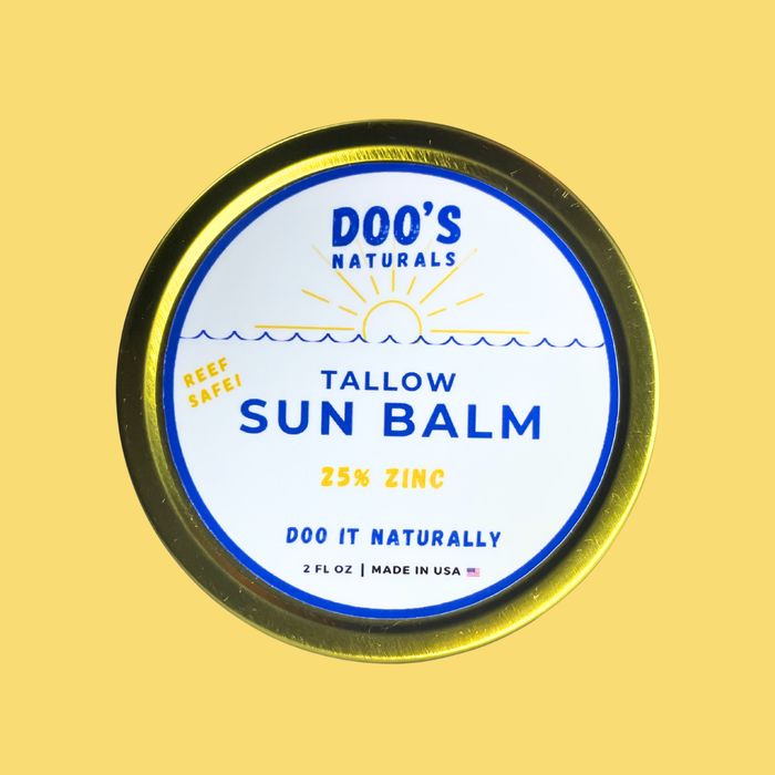 Tallow & Zinc Sun Balm — Reef Safe Mineral Sunscreen | Non-Nano Zinc | SPF ~40 | Kids Safe | Doo's Naturals