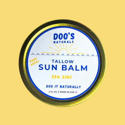 Tallow & Zinc Sun Balm — Reef Safe Mineral Sunscreen | Non-Nano Zinc | SPF ~40 | Kids Safe | Doo's Naturals