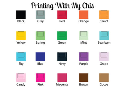 Color choices for envelopes.