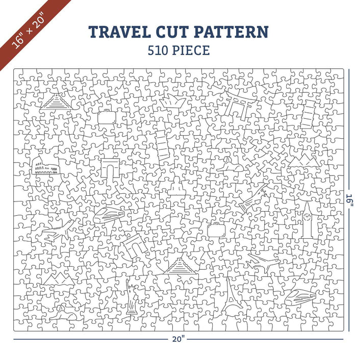 Classic Wooden Puzzles / 510pc - 16"x20" / Travel