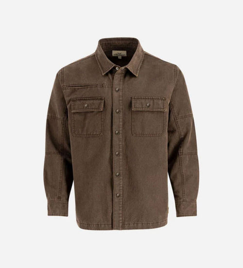 Thorogood Men's Sueded Snap-Front Shirt Jacket Jackets & Coats Thorogood Old Fashion Brown 2XL Reg