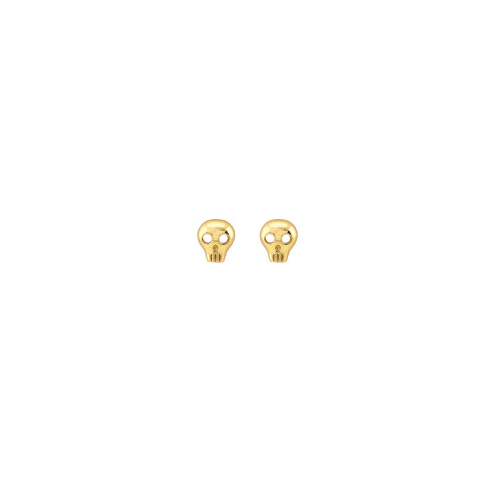 Tiny Skull Stud Earrings | 18K GV