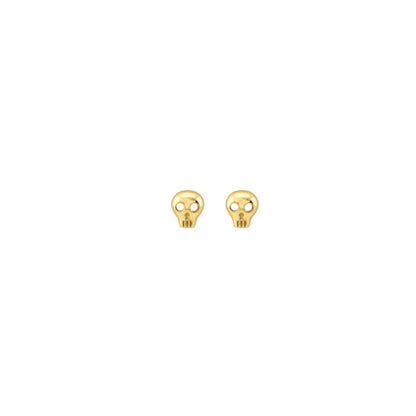 Tiny Skull Stud Earrings | 18K GV
