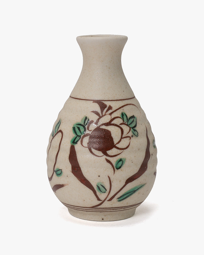 Tokkuri, Ichiyama, Hand-Painted Akae Floral
