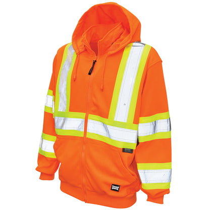 Tough Duck Men's Fleece Unlined Safety Hoodie Sweatshirts & Hoodies Tough Duck Fluorescent Orange 2XL Reg